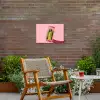Augurken - Pot - Schaduw - Roze Tuinposter op houten frame 2 cm dik klein -sfeer3