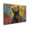 Graffiti - Kitten - Street art - Kat canvas 2cm klein -z3d