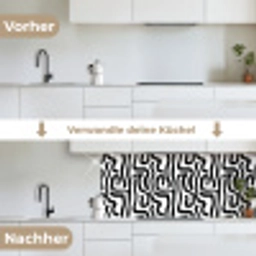 Modern - Lijnen - Zwart keuken achterwand 2 middel 871 -voor-na_DE