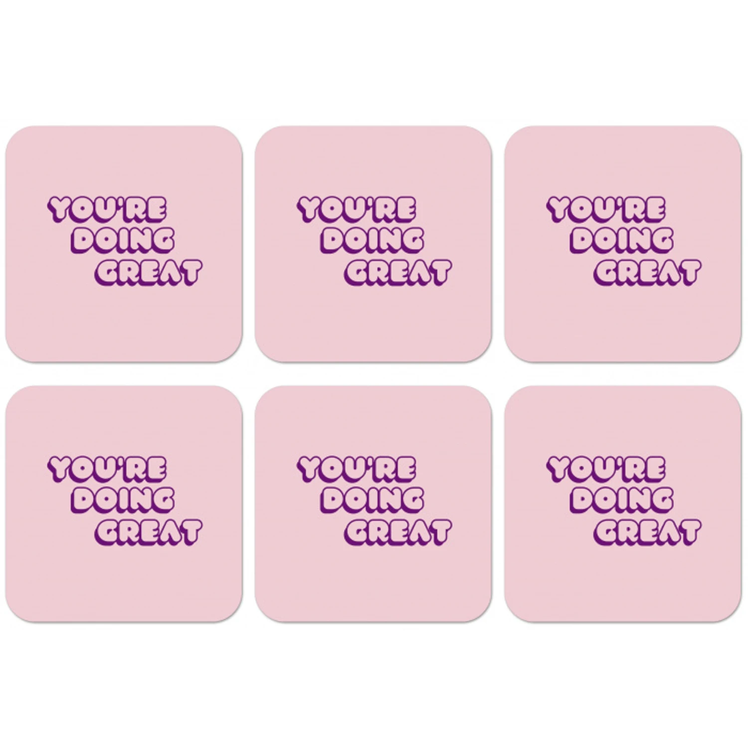 You're doing great - Roze - Bubble letters onderzetter kurk middel -zkaufland3dotto