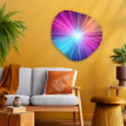 Abstract - Light - Burst - Modern - Colorful Wandcirkel Organisch Aluminium middel -sfeer4