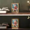 Kerstman - Glas - Kleurrijk Light Box met kabel (Tafellamp) klein -sfeer3
