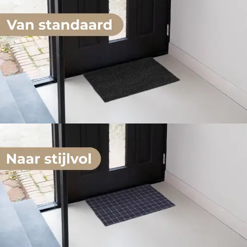 Plaid - Patroon - Blauw - Roze Deurmat klein 898 -voor-na_NL