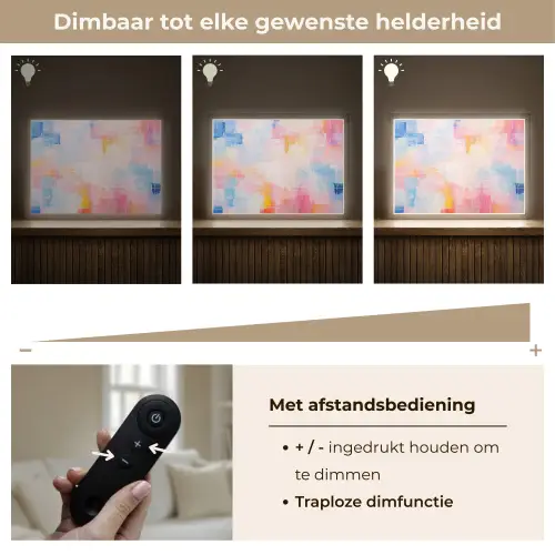 Aquarel - Pastel - Abstract - Kunst Light Box met batterij (Wandlamp) middel -USP_dimbaarNL