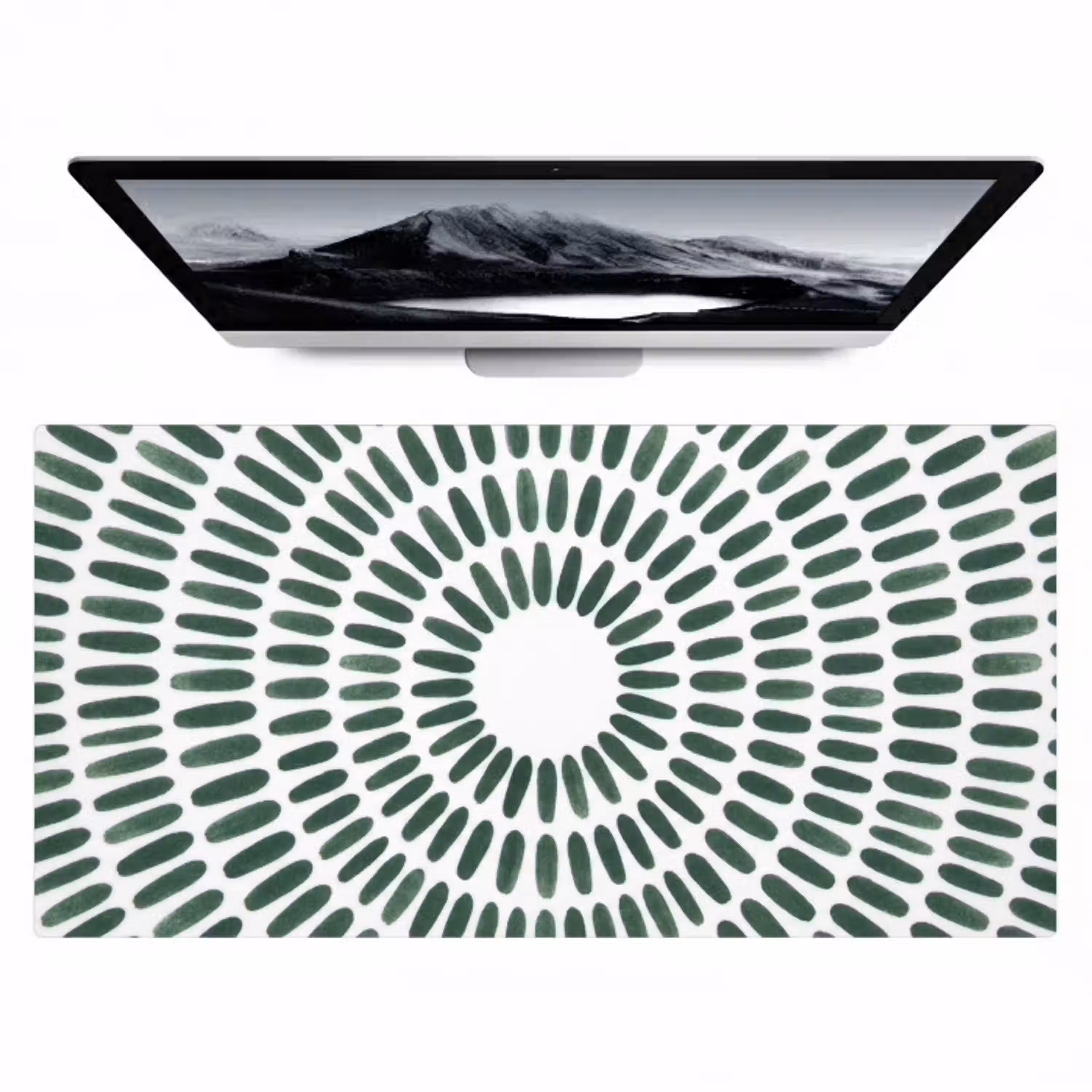 Abstract - Cirkel - Patroon - Modern - Groen Muismat XXL klein -zzz3d