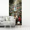 Kerstfeest - Dennenbos - Rood fotobehang vinyl groot -woonkamer