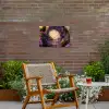 Poort - Paars - Bloemen Tuinposter op houten frame 2 cm dik klein -sfeer3