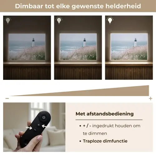Vuurtoren - Klif - Zee - Bloemen Light Box met batterij (Wandlamp) middel -USP_dimbaarNL