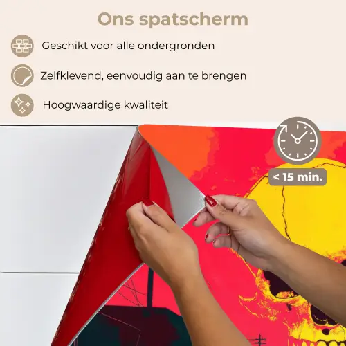 Straat - Verlaten - Schedel - Geel keuken achterwand spatscherm klein -spatscherm_NL