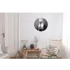 Vrouw - Bubbels - Zwart - Wit Wandcirkel aluminium klein -woonkamer