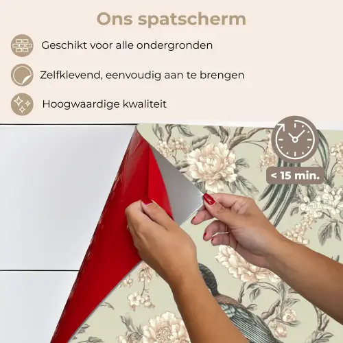 Bloem - Vogel - Kleurrijk keuken achterwand spatscherm klein 900 -spatscherm_NL