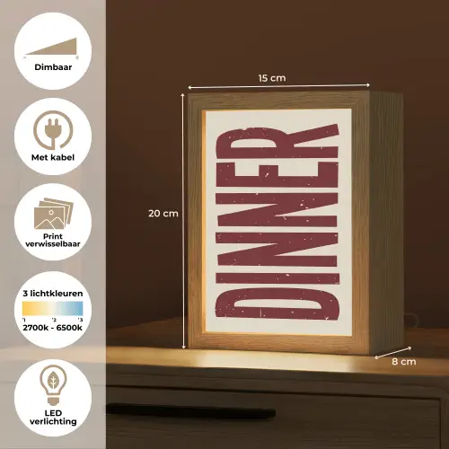 Eten - Decoratie - Rood - Vintage Light Box met kabel (Wandlamp) klein -USP_websiteoverzichtNL