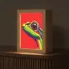 Kikker - Kleurrijk - Strepen - Ogen Light Box met kabel (Tafellamp) klein -z3d_website