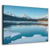 Landschap - Winter - Meer - Bergen - Uitzicht - IJs Textielframe zwart klein -3d