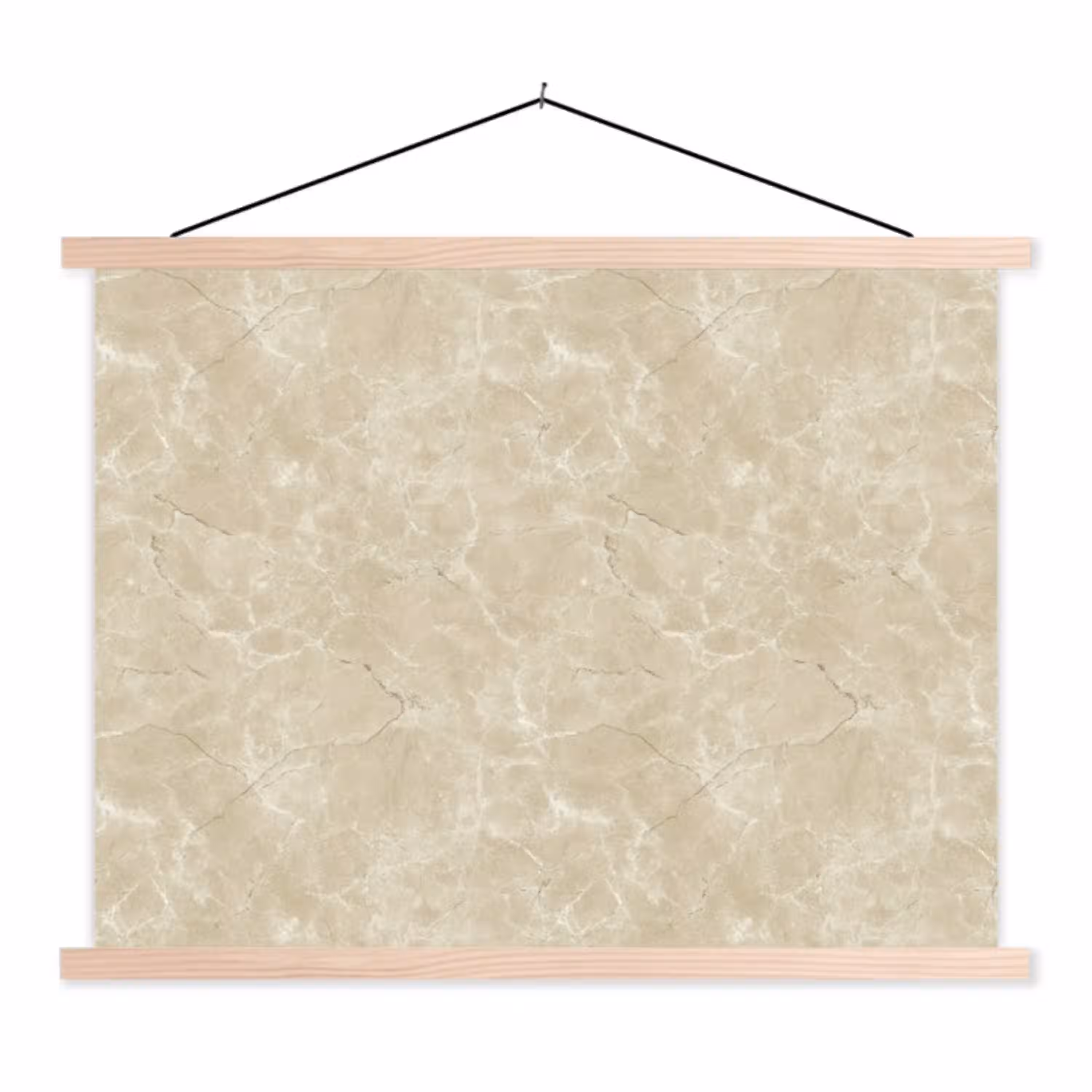 Lichtbeige - Marmer - Diffusie adering textielposter latten blank klein 122 -3d