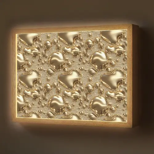Druppels - Organisch - Goud Light Box met batterij (Wandlamp) middel 907 -z3d_website