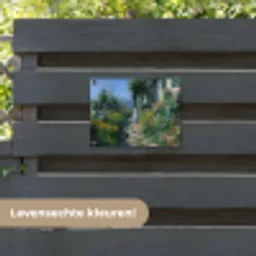 Kat - Vrouw - Bloemen - Huis tuinposter los doek klein -sfeer3