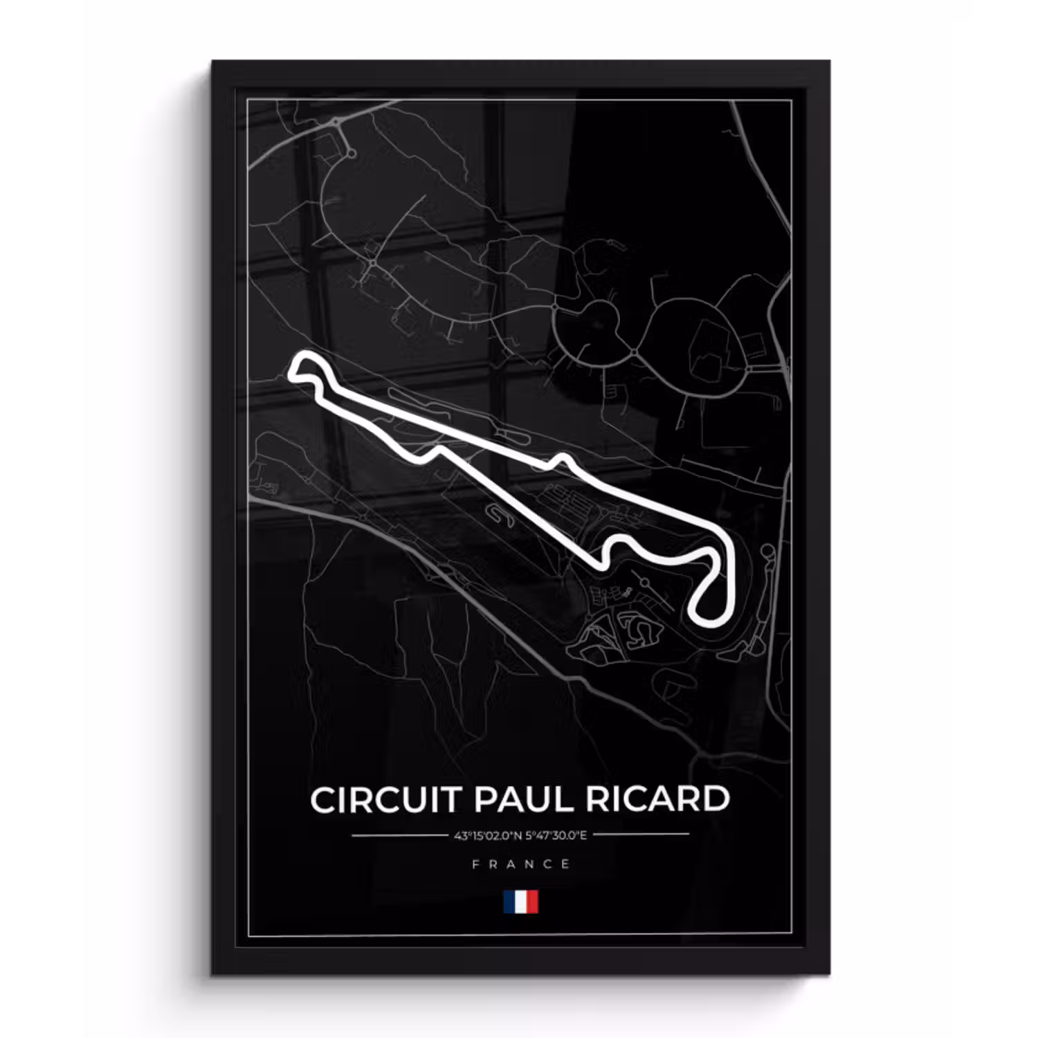 Poster met lijst - Racebaan - F1 - Circuit - Frankrijk - Circuit Paul Ricard - Zwart