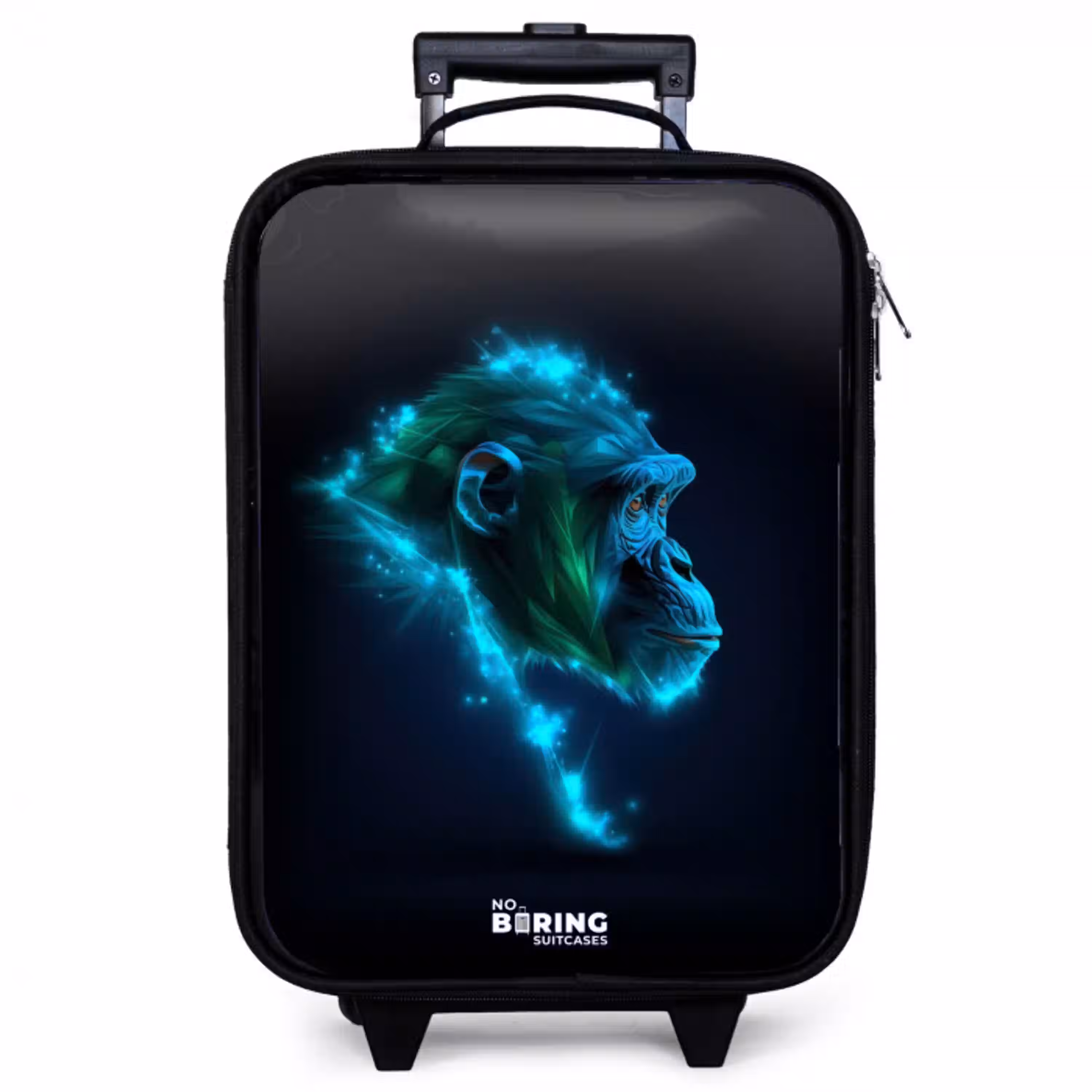 Neon silhouet van een chimpansee Kinderkoffer - Zwart klein -zzz_website3d