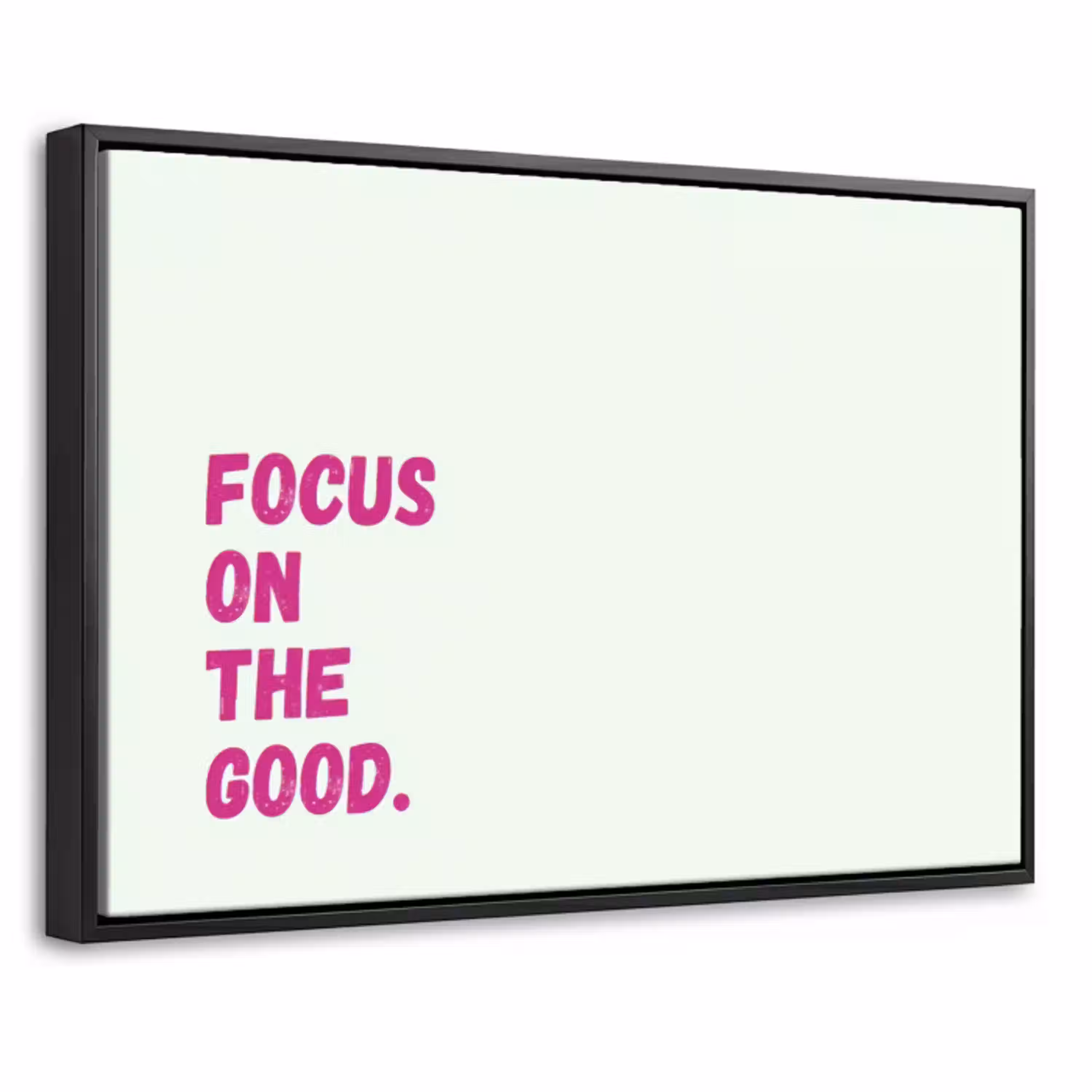 Focus on the good - Beige - Roze Canvas met baklijst klein -threedimensional_3d_global