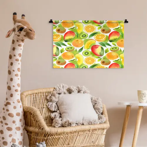 Kiwi - Sinasappel - Mango - Perzik Wandkleed katoen klein 269 -wsfeer5_kind