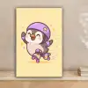 Pinguïn - Rolschaatsen - Geel - Energiek canvas 2cm klein -sfeer1
