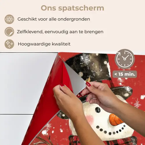Sneeuwpret - Winter - Sneeuwpop keuken achterwand spatscherm klein -spatscherm_NL