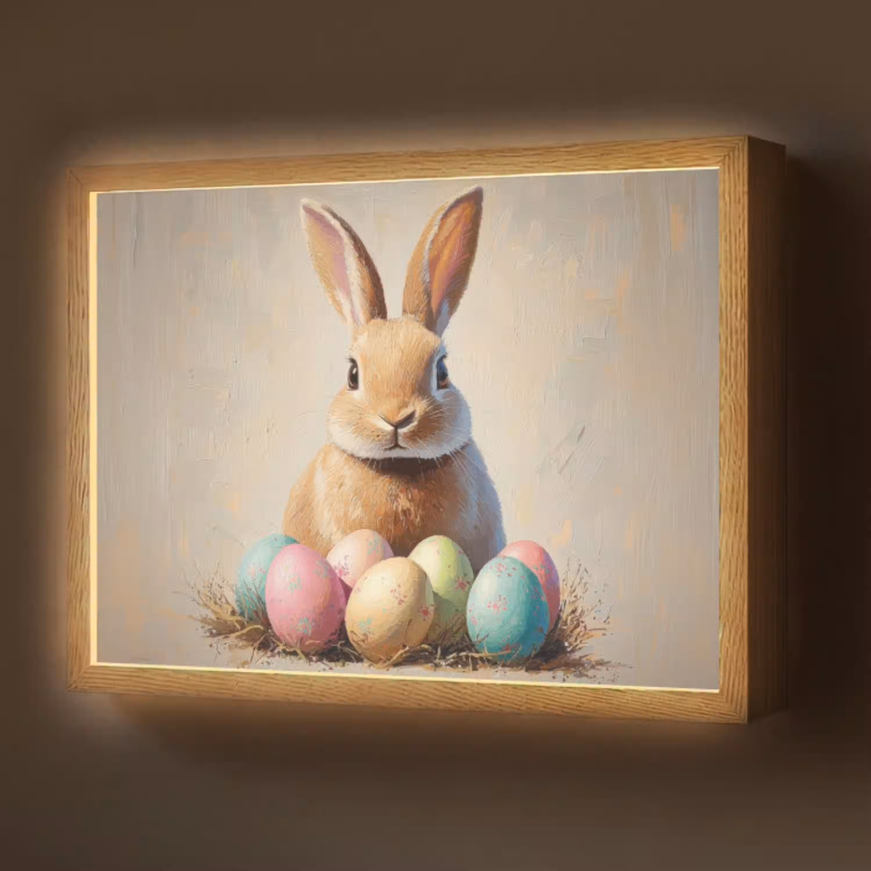 Paashaas - Pastel - Eieren Light Box met batterij (Wandlamp) middel -z3d_website