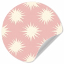 Zonnen - Patroon - Roze Wandcirkel behangsticker klein 186 -3d