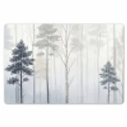 Bos - Bomen - Mist - Natuur - Illustratie - Grijs Placemat vinyl groot -zzsfeer1_Kitchenyeah-website