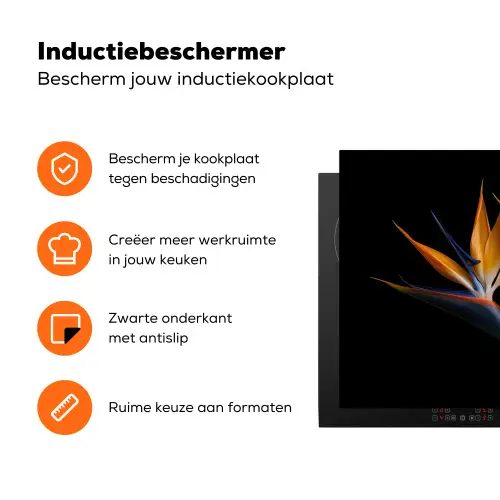 Paradijsvogelbloem Symmetrie Inductie beschermer vinyl 3mm klein -zzzzzzz-td-ups