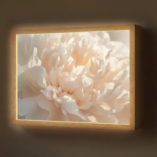 Close up - Pioenroos - Lichtroze Light Box met batterij (Wandlamp) middel -z3d_website