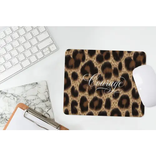 Luipaardprint - Bruin - Courage - Sierlijk muismat rubber klein -witbureau
