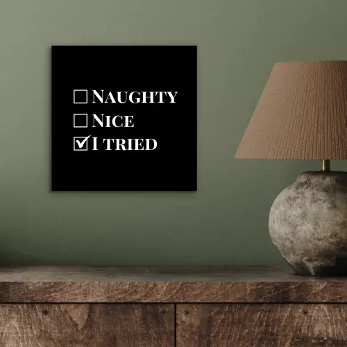 Kerst - Zwart - Wit - Quote - Grappig aluminium wit klein -sfeer2