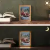 Kersttruck - Sneeuwbos - Rood Light Box met kabel (Tafellamp) klein -sfeer3