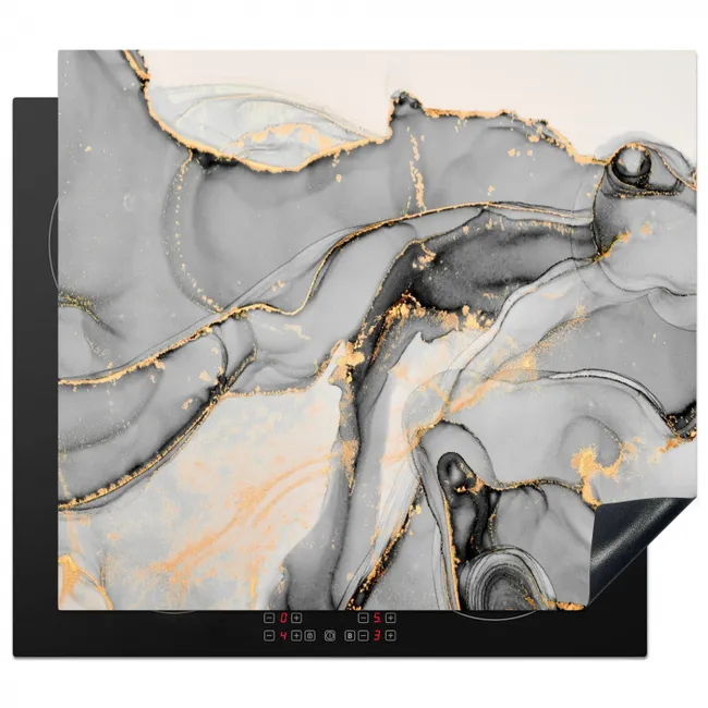 Gouden Rivieren op Marmeren Kusten Inductie beschermer vinyl 3mm middel -3d