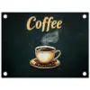 Koffie - Schotel - Koffiebonen - Retro tuinposter los doek klein -3d