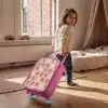 Hartjes patroon in roze en wit Kinderkoffer - Roze klein -sfeer1
