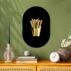 Friet - Goud - Chrome - Eten Wandcirkel Ovaal Forex klein -sfeer2
