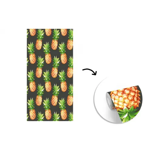 Tropische - Ananas - Zwart fotobehang vinyl groot 64 -3d