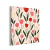 Tulpen - Modern - Roze aluminium wit klein -3d