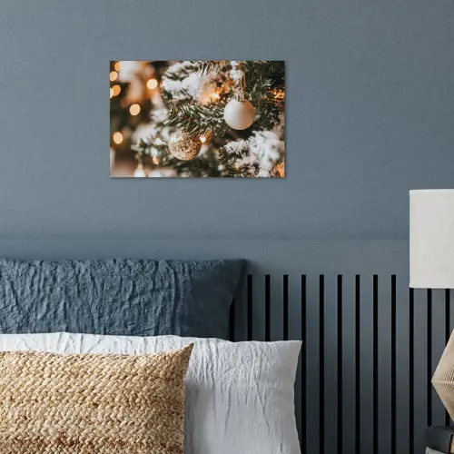 Kerst - Kerstboom - Winter - Binnen - Sneeuw poster papier klein -sfeer2