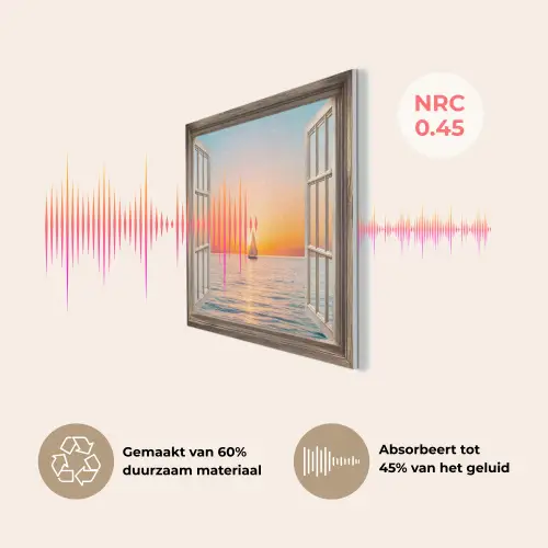 Doorkijk - Zee - Boot - Zonsondergang PET vilt klein -USP_NL