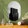 Wijnflessen - Zwart - Minimalistisch Wandcirkel Ovaal Glas middel -sfeer2
