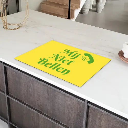 Mij niet bellen - Telefoon - Geel Inductie beschermer vinyl 3mm klein -sfeer8