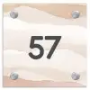 Beige lagen - Traditioneel Naambord Vierkant klein -3d