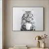 Kat - Bril - Mok - Pluizig Textielframe - compleet frame klein -sfeer2