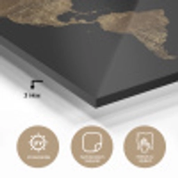 Wereldkaart - Goud - Luxe - Aarde - Zwart plexiglas 5mm klein -wsfeer2_DE
