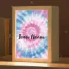 Tie dye - Abstract - Blauw - Roze Light Box met kabel (Kinderlampje) klein -zzz_3d_website