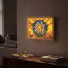 Mozaïek - Zon - Geel - Cirkel Light Box met batterij (Wandlamp) middel -sfeer1